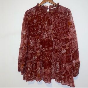 Soft Surroundings Bailletta Blouse Floral Top Size M